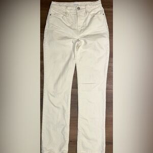 FRAME Le Super High Straight Leg Jeans Sz 26 Ivory Cream White Denim Pants